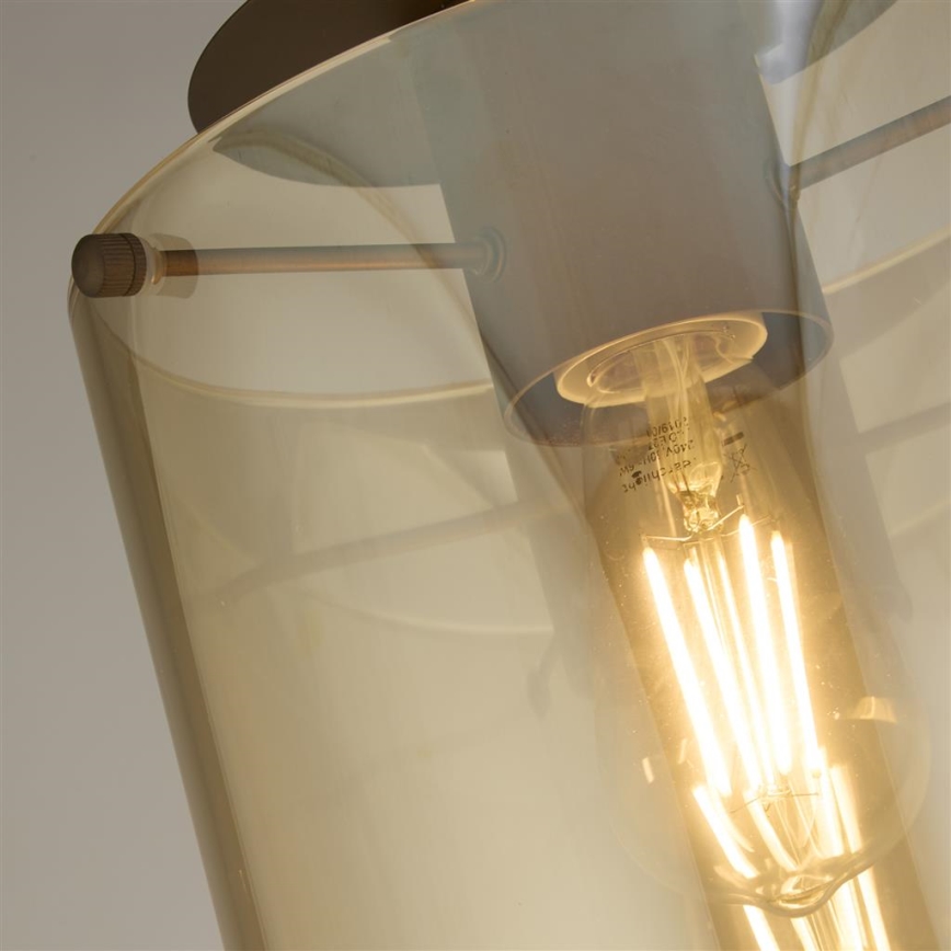 Searchlight - Lampa sufitowa SWEDEN 1xE27/60W/230V Ø 22 cm brązowa/przydymiona