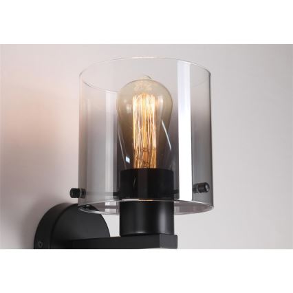Searchlight - Kinkiet SWEDEN 1xE27/60W/230V czarny/dymiony