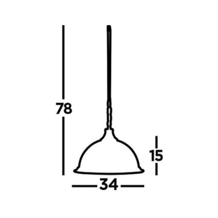 Searchlight - Żyrandol na łańcuchu AMERICAN DINER 1xE27/60W/230V mosiądz