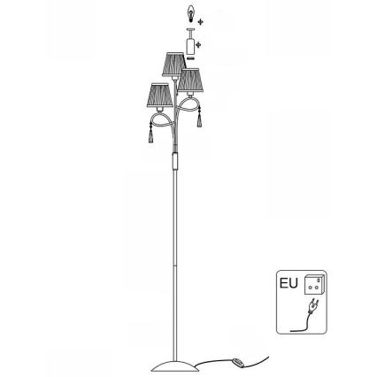 Searchlight - Lampa podłogowa SIMPLICITY 3xE14/60W/230V chrom błyszczący