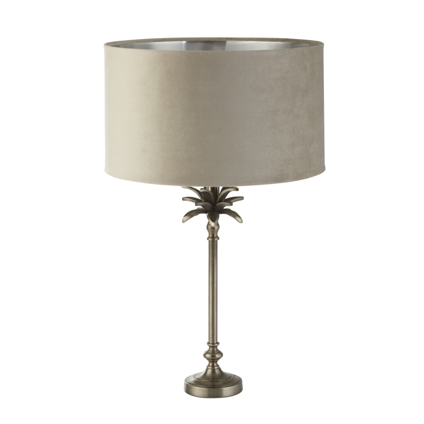 Searchlight - Lampa stołowa PALM 1xE27/10W/230V beżowa/matowy chrom