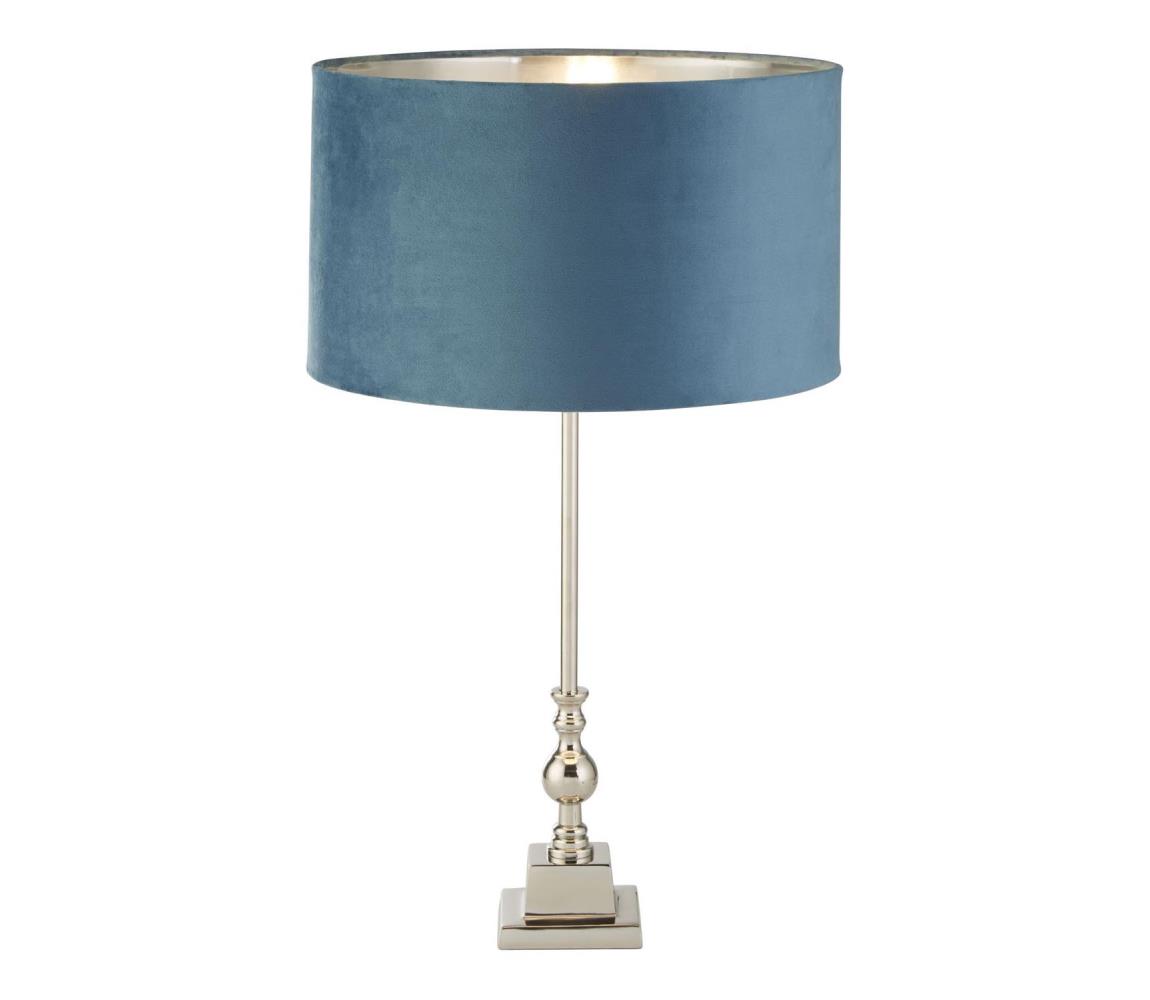 Searchlight EU81214TE - Lampa stołowa WHITBY 1xE27/10W/230V niebieska/chrom