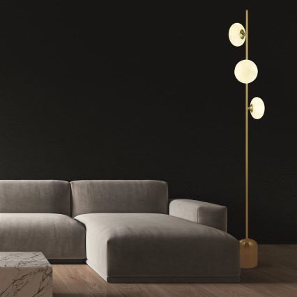 Searchlight - Lampa podłogowa PEBBLE 3xG9/33W/230V mosiądz