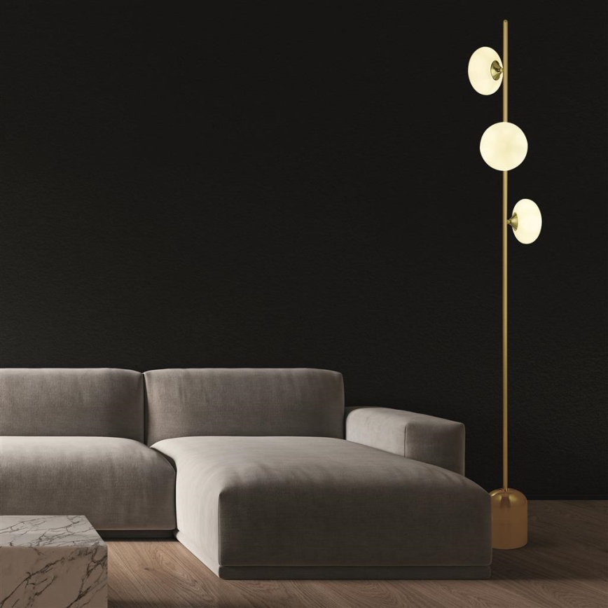 Searchlight - Lampa podłogowa PEBBLE 3xG9/33W/230V mosiądz