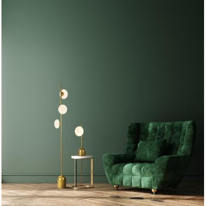 Searchlight - Lampa podłogowa PEBBLE 3xG9/33W/230V mosiądz