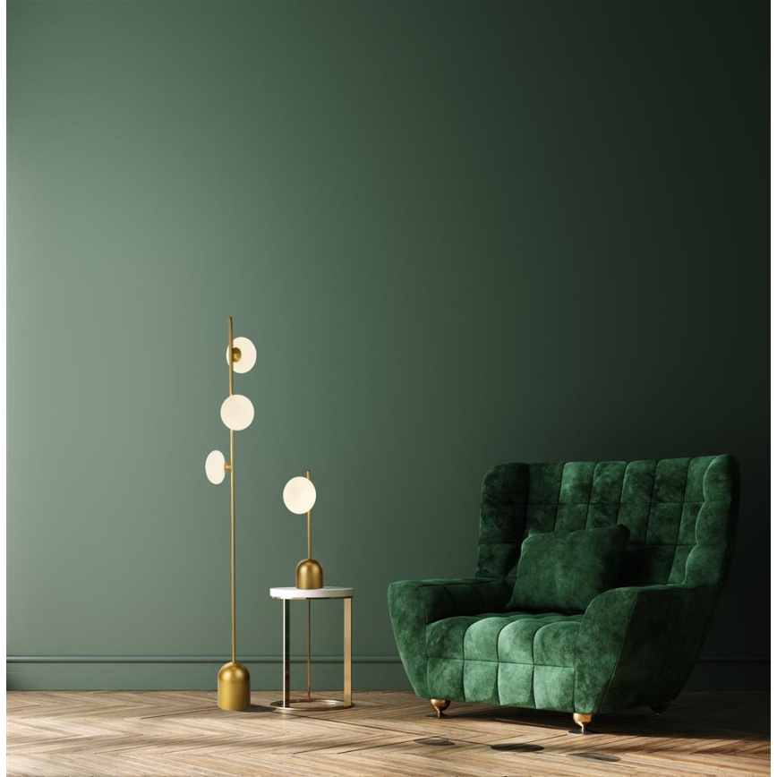 Searchlight - Lampa podłogowa PEBBLE 3xG9/33W/230V mosiądz