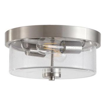 Searchlight - Lampa sufitowa do łazienki PRESTON 2xE27/60W/230V IP44, śr. 33 cm, srebrna