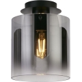 Searchlight - Lampa sufitowa SWEDEN 1xE27/60W/230V, średnica 22 cm, czarna z przydymionym kloszem