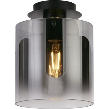 Searchlight - Lampa sufitowa SWEDEN 1xE27/60W/230V, średnica 22 cm, czarna z przydymionym kloszem