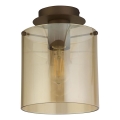 Searchlight - Lampa sufitowa SWEDEN 1xE27/60W/230V Ø 22 cm brązowa/przydymiona