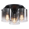 Searchlight - Lampa sufitowa SWEDEN 3xE27/60W/230V Ø 39 cm czarny/dymiony