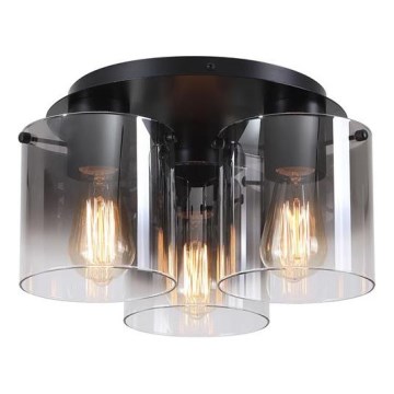 Searchlight - Lampa sufitowa SWEDEN 3xE27/60W/230V Ø 39 cm czarny/dymiony