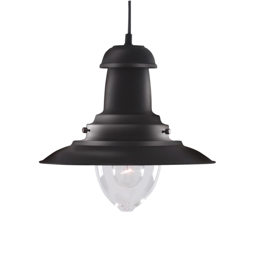 Searchlight - Lampa wisząca na lince FISHERMAN 1xE27/60W/230V czarna