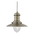 Searchlight - Lampa wisząca na przewodzie FISHERMAN 1xE27/60W/230V mosiądz