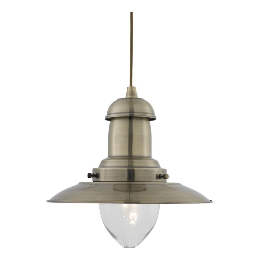Searchlight - Lampa wisząca na przewodzie FISHERMAN 1xE27/60W/230V mosiądz