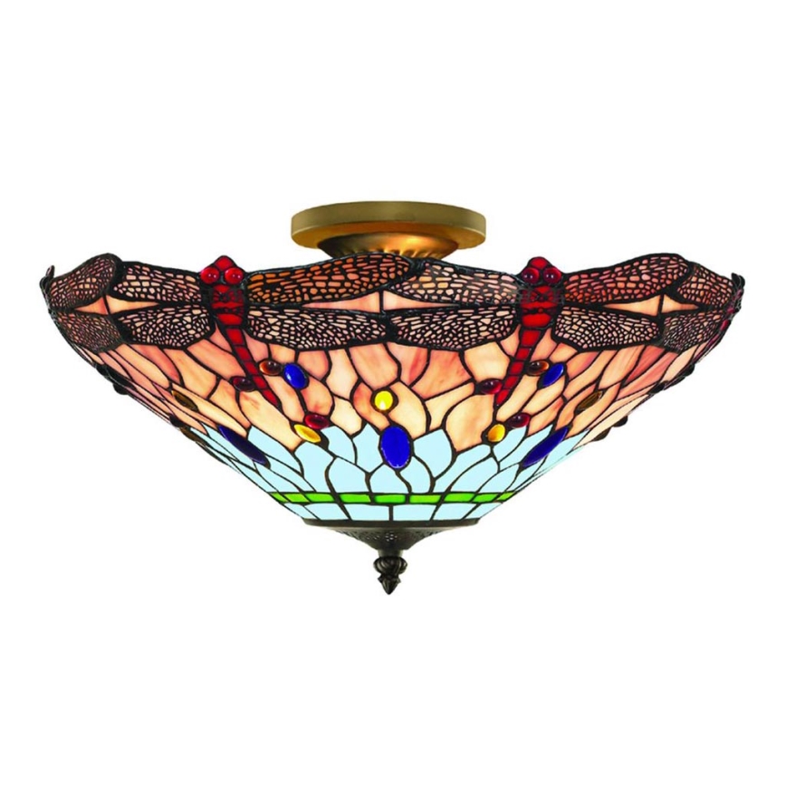 Searchlight - Tiffany plafon DRAGONFLY 3xE14/40W/230V