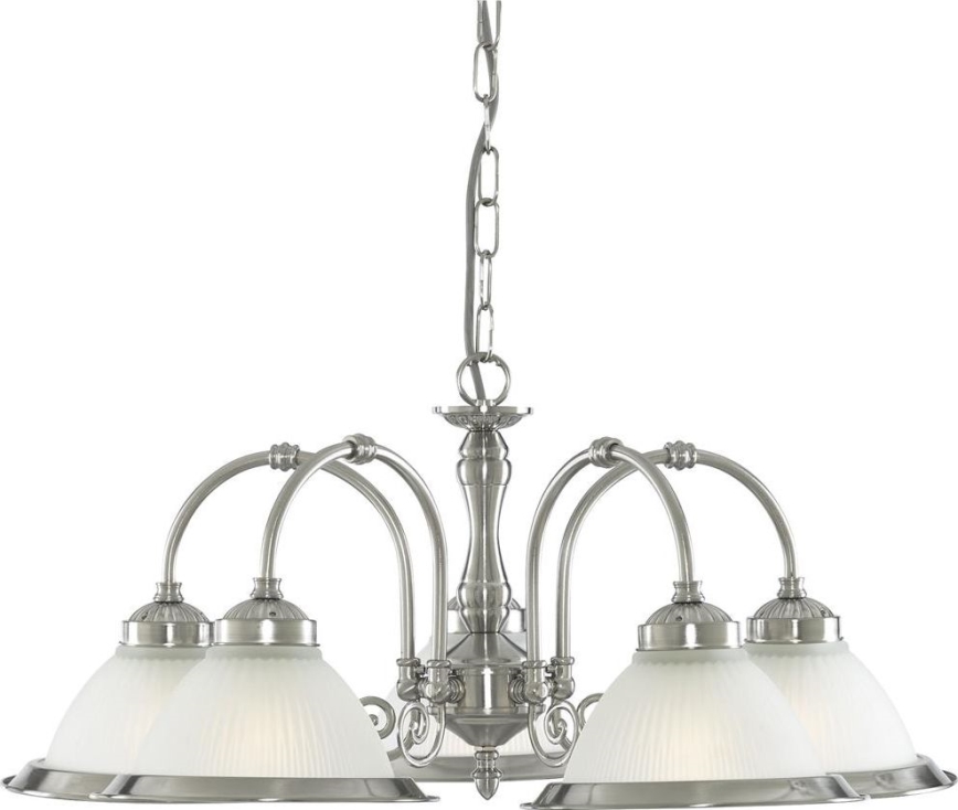 Searchlight - Żyrandol na łańcuchu AMERICAN DINER 5xE14/60W/230V chrom błyszczący