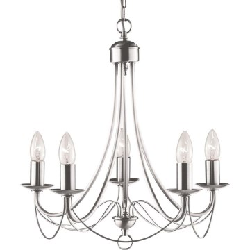 Searchlight - Żyrandol na łańcuchu MAYPOLE 5xE14/40W/230V chrom błyszczący