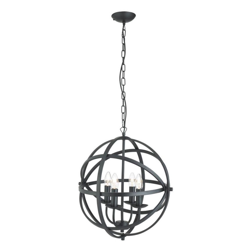 Searchlight - Żyrandol na łańcuchu ORBIT 4xE14/60W/230V czarny