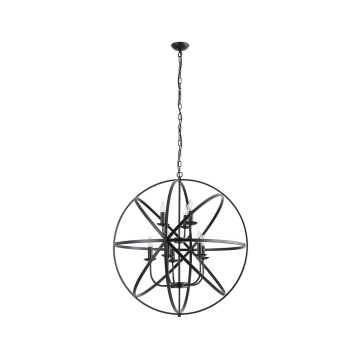 Searchlight - Żyrandol na łańcuchu ORBIT 8xE14/60W/230V czarny