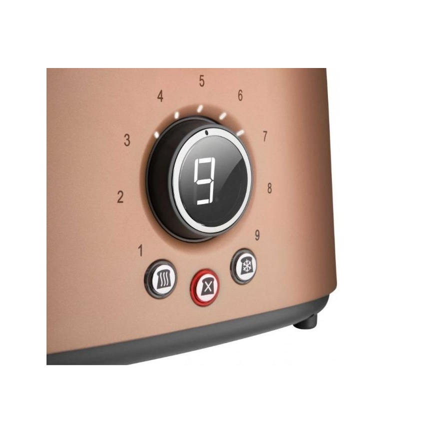 Sencor - 2-otworowy toster z rusztem do podgrzewania bułek, 1000 W/230 V, miedziany