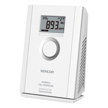 Sencor - Bezprzewodowy czujnik dwutlenku węgla 5V/3xAA 2000 mAh