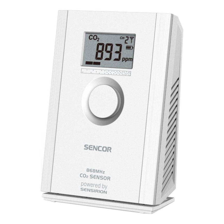 Sencor - Bezprzewodowy czujnik dwutlenku węgla 5V/3xAA 2000 mAh