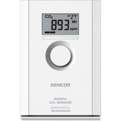 Sencor - Bezprzewodowy czujnik dwutlenku węgla 5V/3xAA 2000 mAh