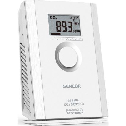 Sencor - Bezprzewodowy czujnik dwutlenku węgla 5V/3xAA 2000 mAh