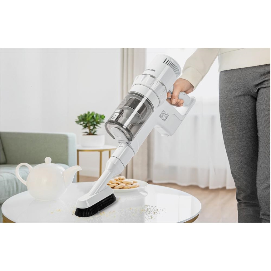 Sencor - Bezprzewodowy odkurzacz pionowy 2w1 250W/2200 mAh biały