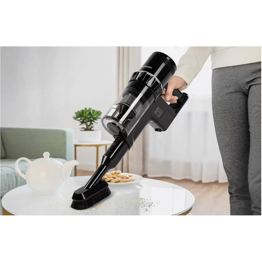 Sencor - Bezprzewodowy odkurzacz pionowy 2w1 250W/2200 mAh czarny