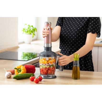 Sencor - Blender kijowy 4w1 1200W/230V stal nierdzewna/różowe złoto