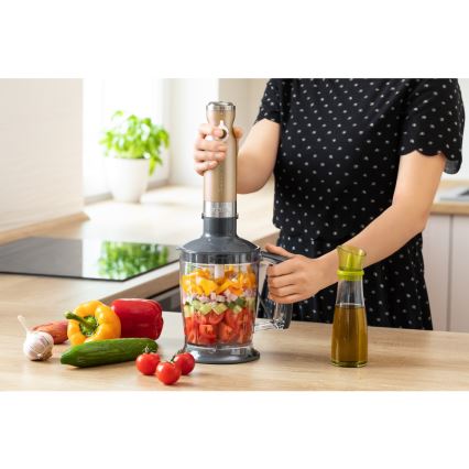 Sencor - Blender kijowy 4w1 1200W/230V stal nierdzewna/złoty