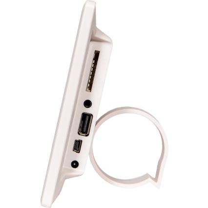 Sencor - Cyfrowa ramka na zdjęcia 7 z głośnikiem 230V biała + pilot zdalnego sterowania