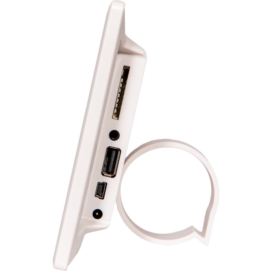 Sencor - Cyfrowa ramka na zdjęcia 7 z głośnikiem 230V biała + pilot zdalnego sterowania