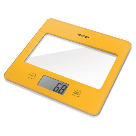 Sencor - Cyfrowa waga kuchenna 1xCR2032 żółta