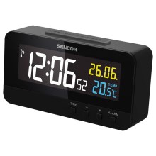Sencor - Cyfrowy zegar z budzikiem i termometrem 230V/1xCR2032