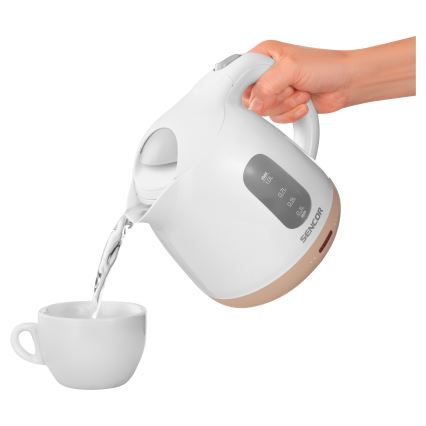 Sencor - Czajnik 1 l 1100W/230V biały/różowy