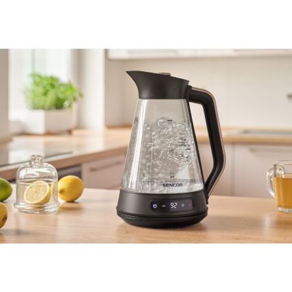 Sencor - Czajnik elektryczny z regulacją temperatury 1,5 l 2150W/230V czarny/różowe złoto