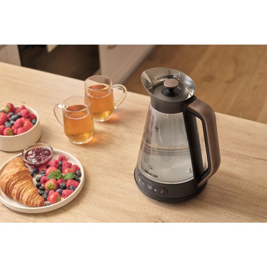 Sencor - Czajnik elektryczny z regulacją temperatury 1,5 l 2150W/230V czarny/różowe złoto