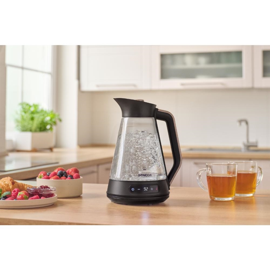 Sencor - Czajnik elektryczny z regulacją temperatury 1,5 l 2150W/230V czarny/różowe złoto