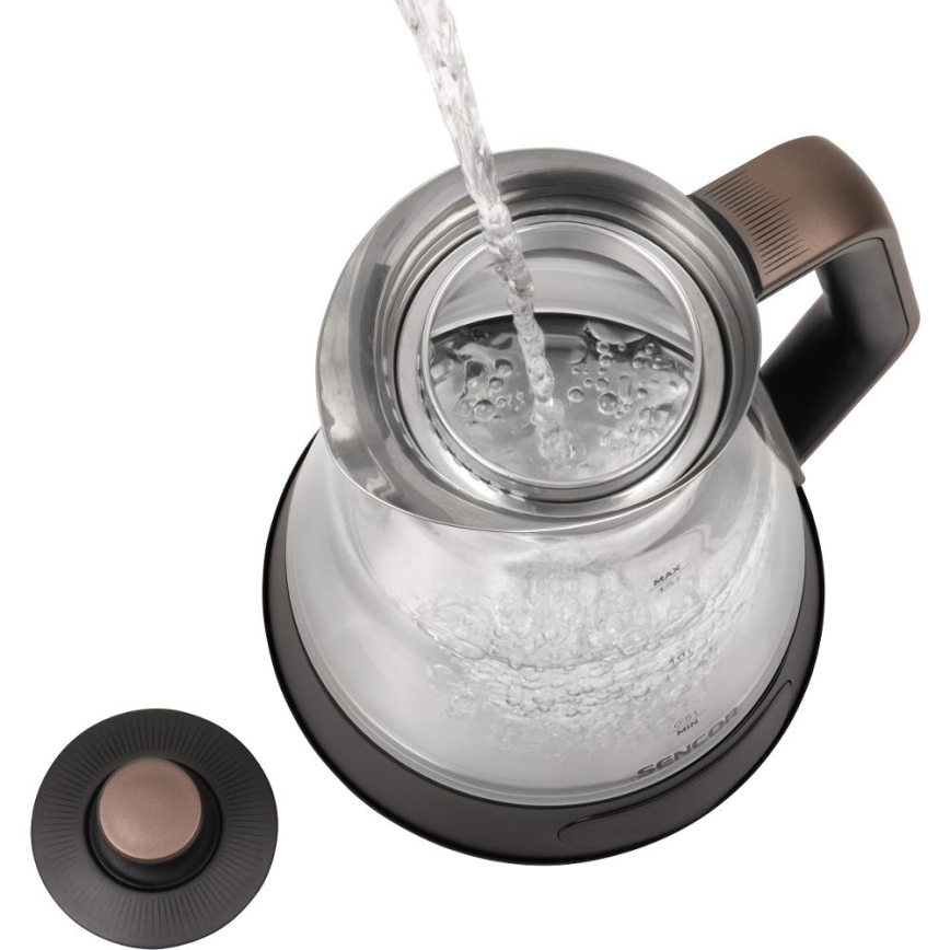 Sencor - Czajnik elektryczny z regulacją temperatury 1,5 l 2150W/230V czarny/różowe złoto