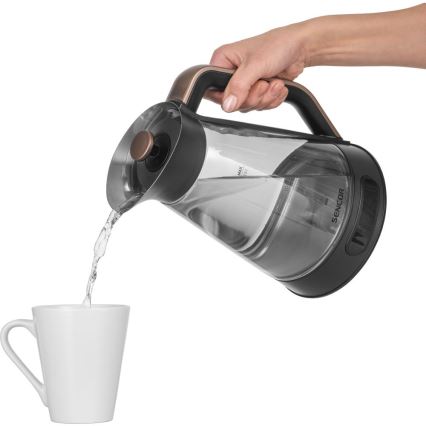 Sencor - Czajnik elektryczny z regulacją temperatury 1,5 l 2150W/230V czarny/różowe złoto