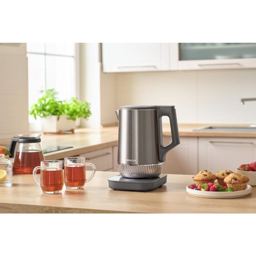 Sencor - Czajnik elektryczny z regulacją temperatury, 1,7 l, 1800W/230V, ze stali nierdzewnej
