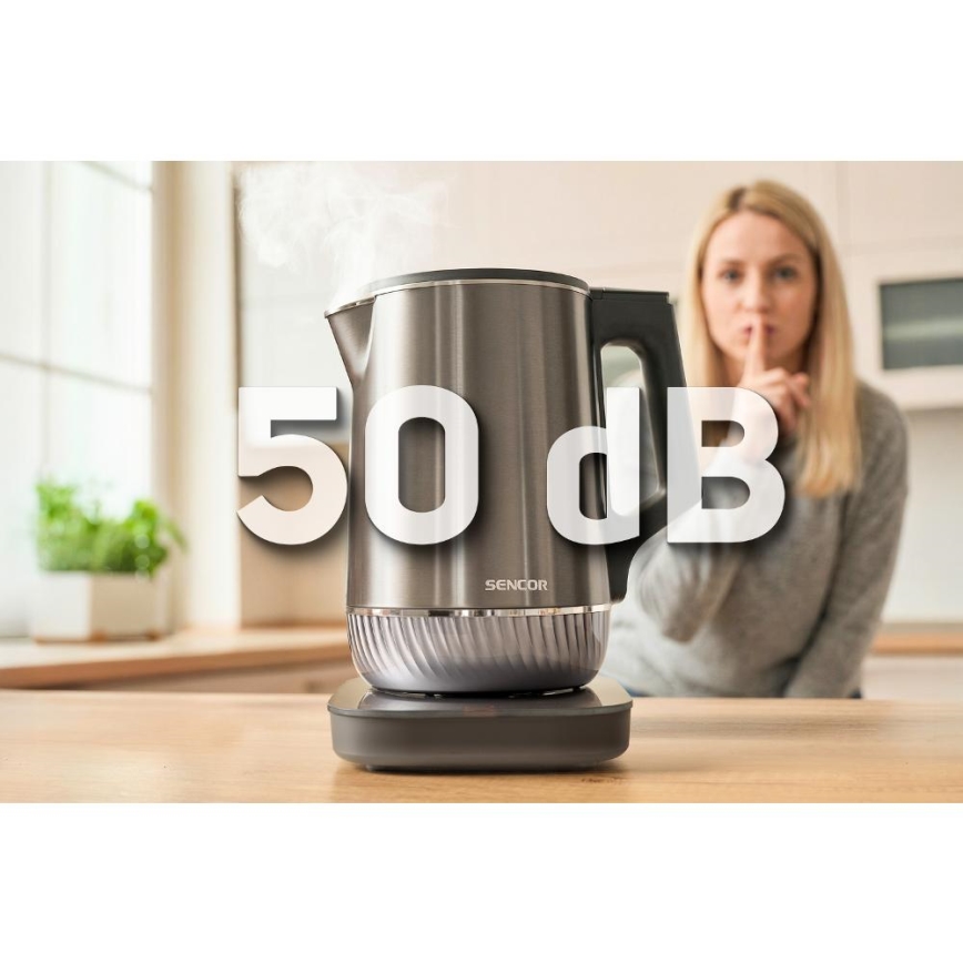 Sencor - Czajnik elektryczny z regulacją temperatury, 1,7 l, 1800W/230V, ze stali nierdzewnej