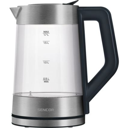 Sencor - Czajnik elektryczny z regulacją temperatury 1,7 l 2200W/230V matowy chrom/czarny