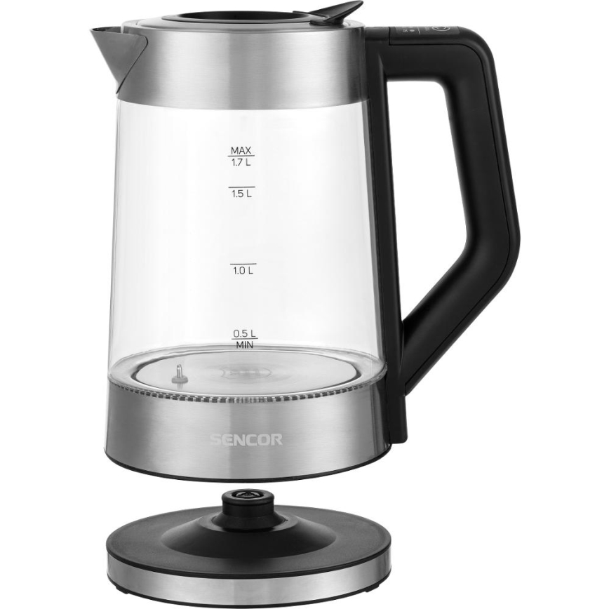 Sencor - Czajnik elektryczny z regulacją temperatury 1,7 l 2200W/230V matowy chrom/czarny