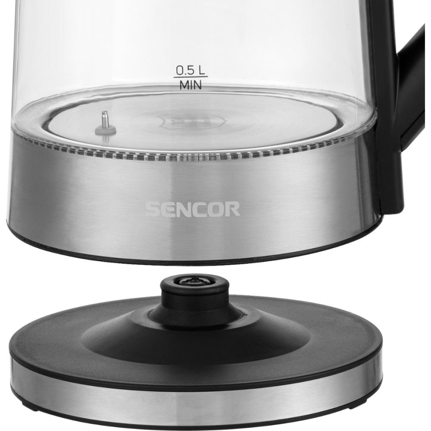 Sencor - Czajnik elektryczny z regulacją temperatury 1,7 l 2200W/230V matowy chrom/czarny