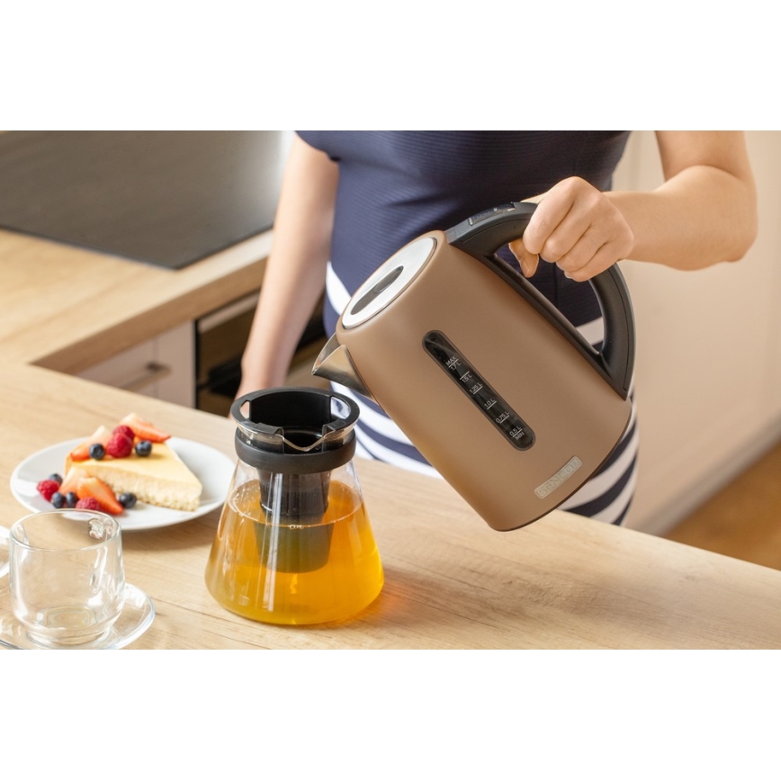 Sencor - Czajnik z termoregulacją 1,7 l 2150W/230V brązowy