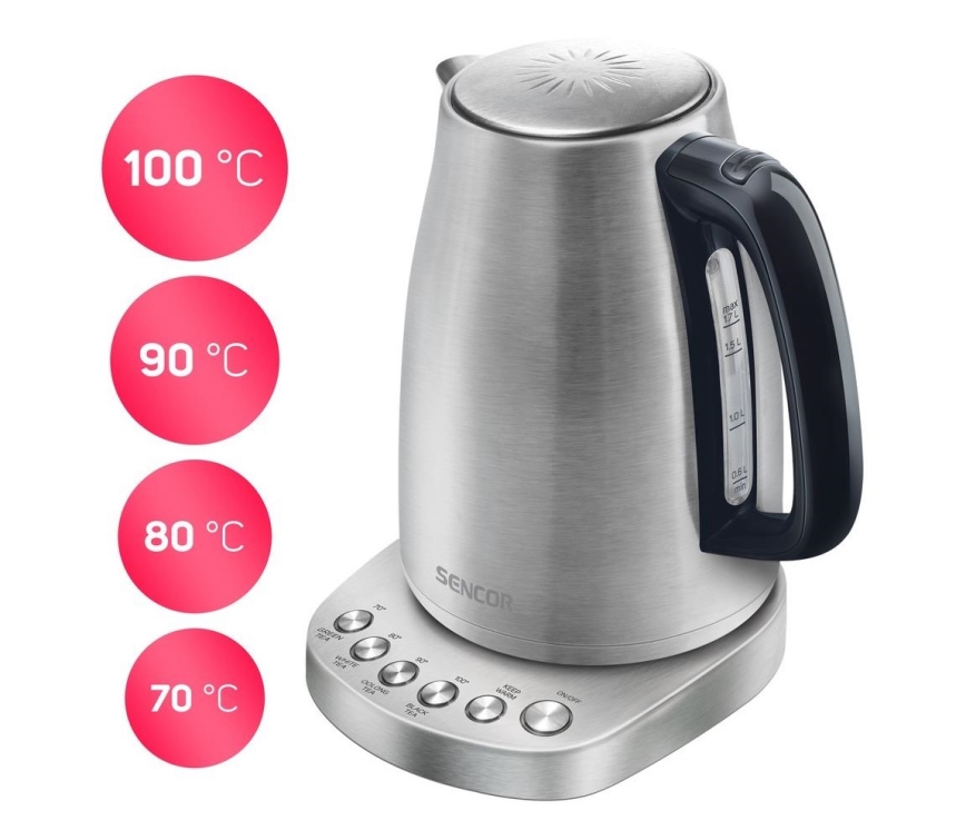 Sencor - Czajnik z termoregulacją 1,7 l 2200W/230V stal nierdzewna